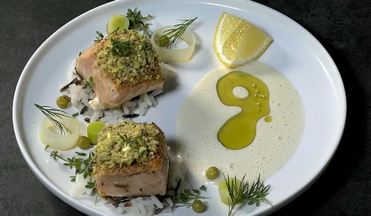 Lachs mit Weißwein-Sauce